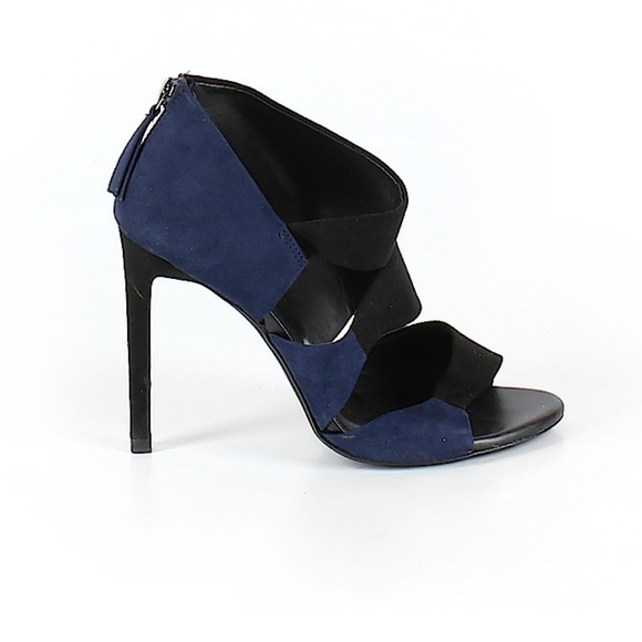 dark blue suede heels